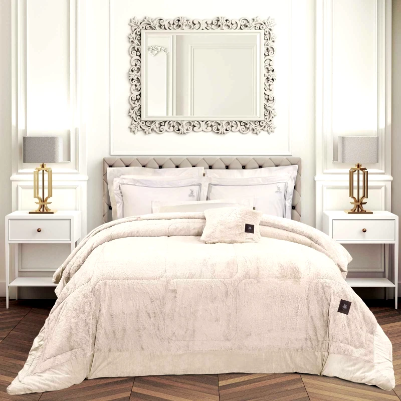 GREENWICH POLO CLUB Greenwich polo club κουβερτοπαπλωμα rabbit faux fur king premium 3962 ivory 240x250