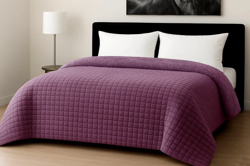 LE BLANC Κουβερτοπάπλωμα Le Blanc Flannel Comfort Σούπερ Υπέρδιπλο 260Χ240 700gsm RIB CUT Lilac