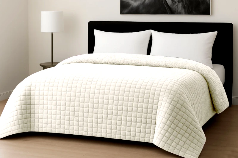 LE BLANC Κουβερτοπάπλωμα Le Blanc Flannel Comfort Σούπερ Υπέρδιπλο 260Χ240 700gsm RIB CUT Ivory