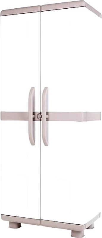 HOMEPLAST Ντουλάπα Δίφυλλη Πλαστική Άρια 73x44x179εκ. Μπεζ-Ζαχαρί, HOMEPLAST