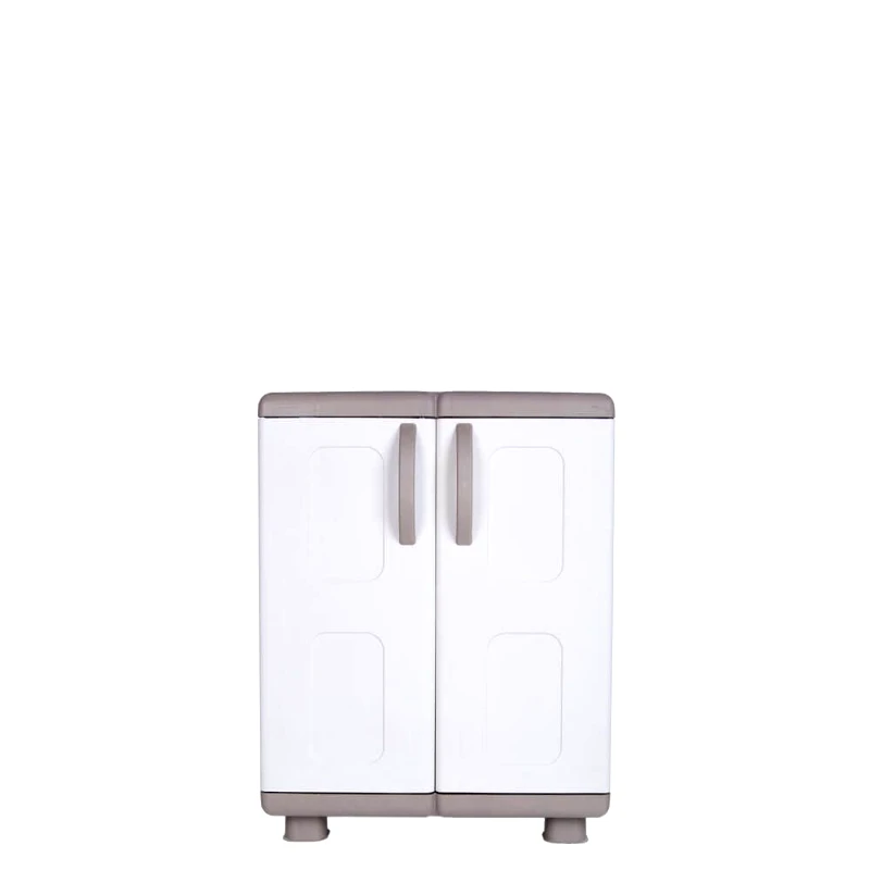 HOMEPLAST Ντουλάπα Δίφυλλη Πλαστική Ήβη 73x44x96εκ. Μπεζ-Ζαχαρί, HOMEPLAST