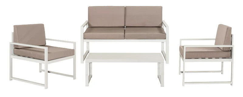 KATOIKEIN DECO Καθιστικό Κήπου Αλουμινίου Σέτ 4 Τεμαχίων Με Σκελετό Αλουμινίου