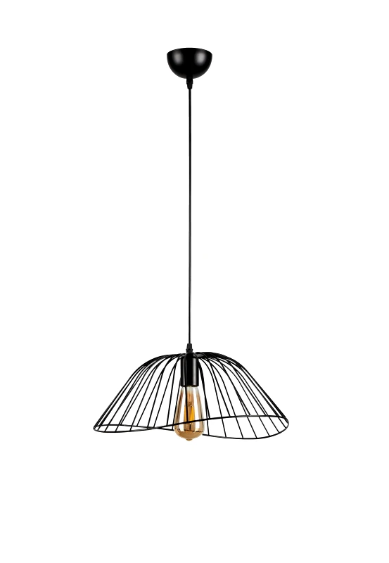ARLIGHT Pdc 6082 bk 1/φ μεταλλικο μαυρο καμπανα κυματιστο 1χε27