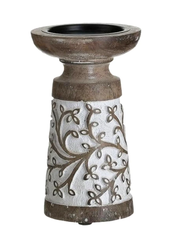 INART Κηροπήγιο 3-70-459-0029 Φ10x18cm White-Brown Inart