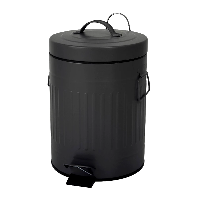 MRShome Κάδος Απορριμμάτων 5L Μεταλλικός Soft Close Σκούρο Γκρι MRShome