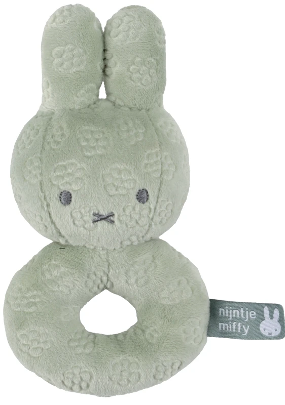 MIFFY Κουδουνίστρα Από Βελουτέ Ύφασμα Πράσινο Miffy Flowers