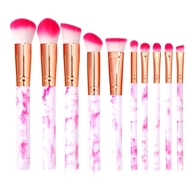 10 Πινέλα Μακιγιάζ με Εφέ Μάρμαρου Beautyware Εφέ Μάρμαρο Ροζ