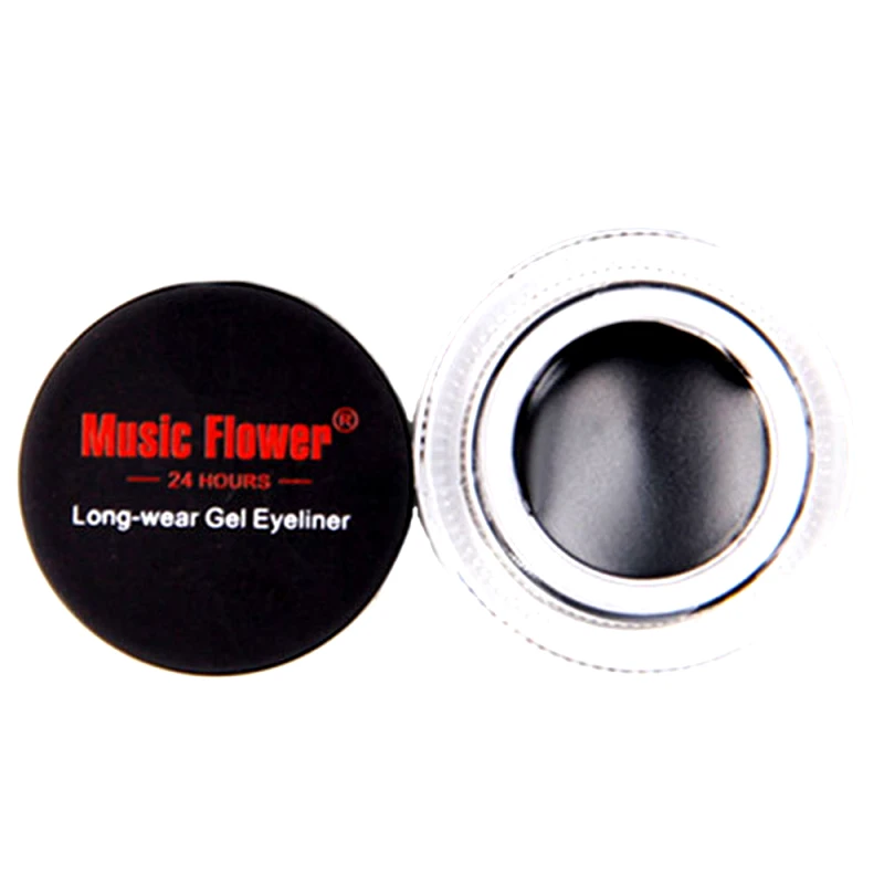 MUSIC FLOWER Χρωματιστό Eyeliner Gel σε Βαζάκι με Πινέλο Εφαρμογής 30g 1#-Μαύρο