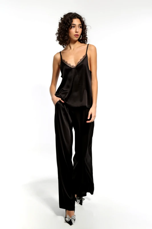 Anel Fashion ΦΑΡΔΥ ΜΑΥΡΟ ΠΑΝΤΕΛΟΝΙ ΜΕ ΤΣΕΠΕΣ ΚΑΙ ΛΑΣΤΙΧΟ ΜΕΣΗΣ