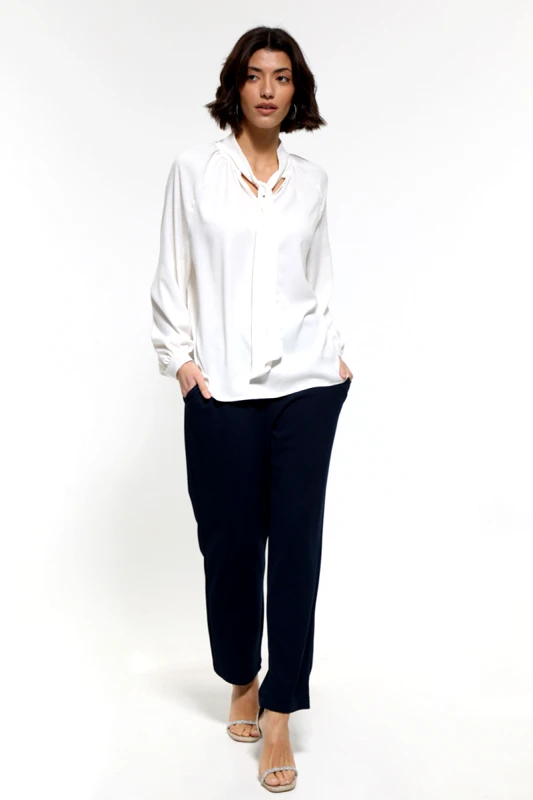 Anel Fashion ΜΠΛΕ ΠΑΝΤΕΛΟΝΙ ΣΕ ΙΣΙΑ ΓΡΑΜΜΗ ΜΕ ΡΕΒΕΡ
