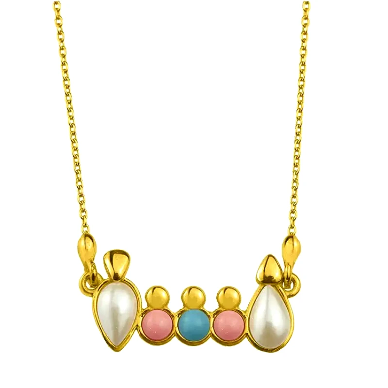 AMOR AMOR Κολιέ Από Ασήμι 925 Επιχρυσωμένο Με Οικογένεια, Μητέρα, Πατέρα, Γιό Και Κόρες EX11028