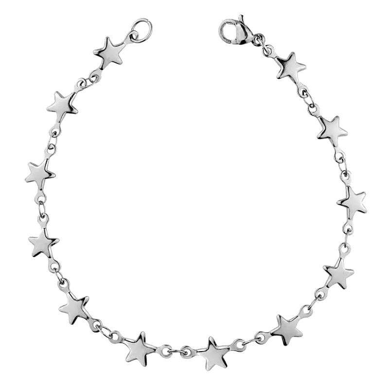 AMOR AMOR Βραχιόλι Από Ανοξείδωτο Ατσάλι Με Αστέρια TA28960 20cm
