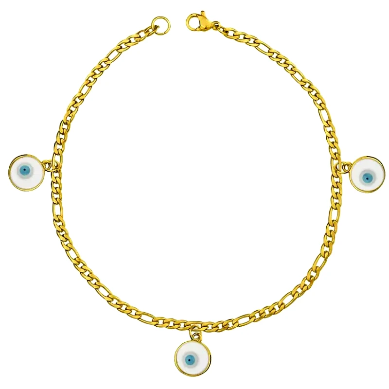 AMOR AMOR Βραχιόλι Από Ανοξείδωτο Ατσάλι Επιχρυσωμένο Με Ματάκι AA29056 22cm