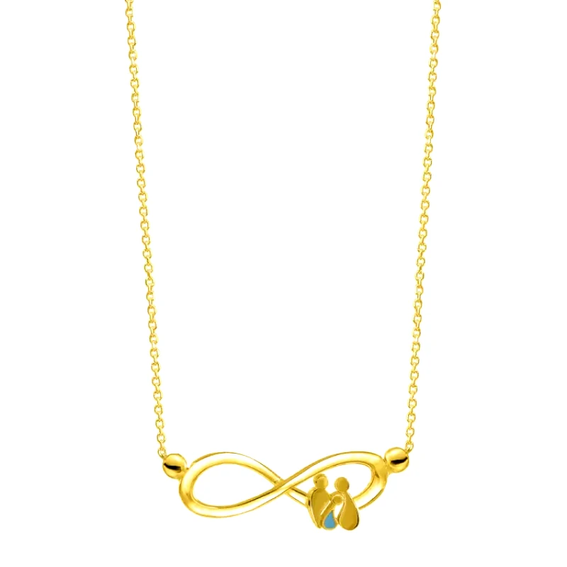 AMOR AMOR Κολιέ Από Ασήμι 925 Επιχρυσωμένο Με Άπειρο Και Οικογένεια EX19254