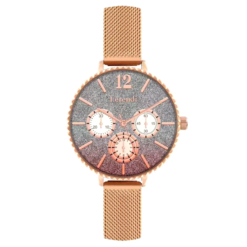 FERENDI FERENDI Splendid Rose Gold Metal Strap 7460R-104