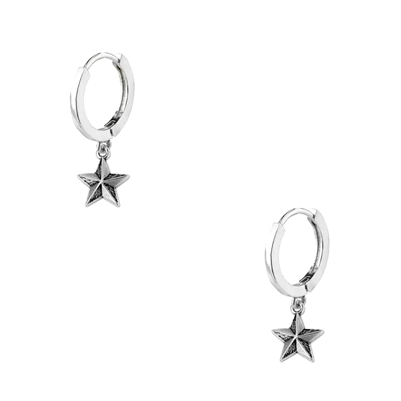 AMOR AMOR Σκουλαρίκια Κρίκοι Με Αστέρια Από Ορείχαλκο AA48030