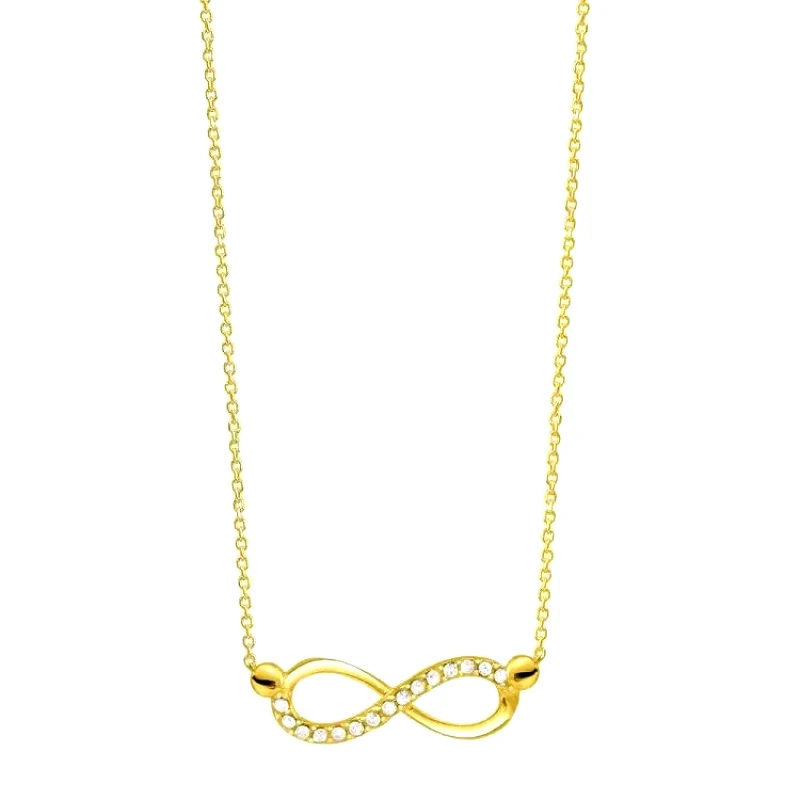 AMOR AMOR Κολιέ Από Ασήμι 925 Επιχρυσωμένο Με Άπειρο EX18623