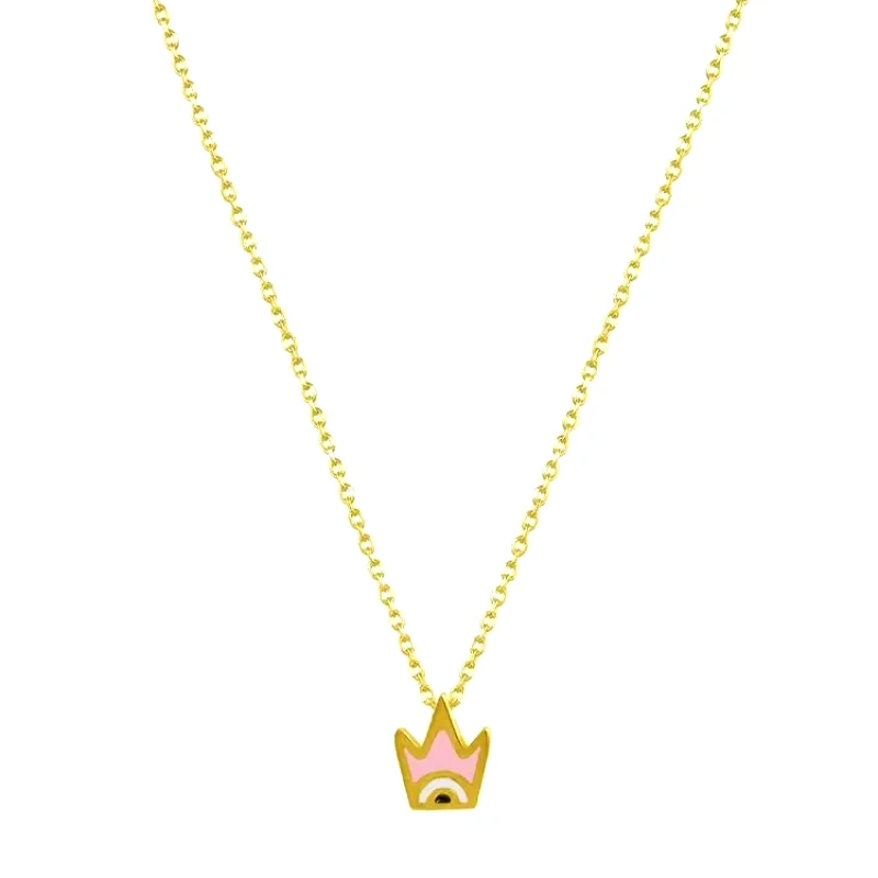 AMOR AMOR Κολιέ Από Ασήμι 925 Επιχρυσωμένο Με Κορώνα EX18441