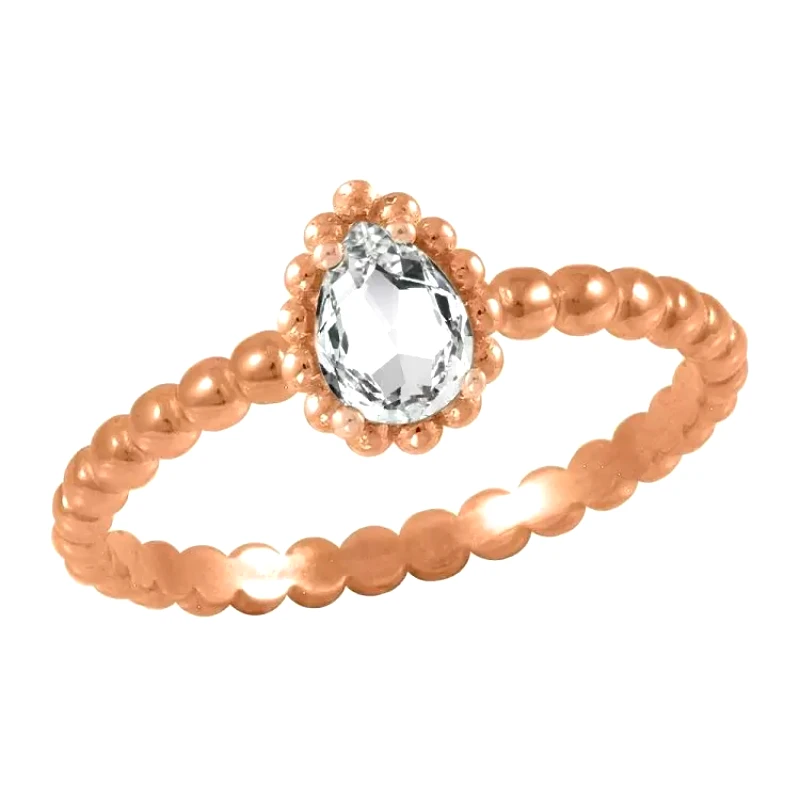 AMOR AMOR Δαχτυλίδι Από Ασήμι 925 Ροζ Επιχρυσωμένο Με Swarovski EX39446