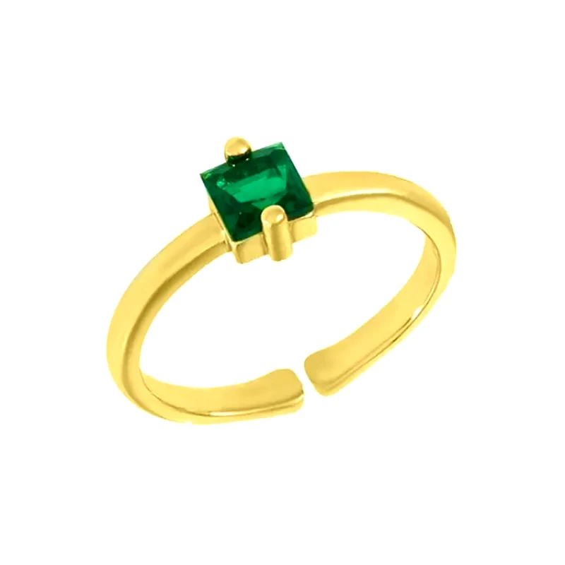 AMOR AMOR Δαχτυλίδι Από Ορείχαλκο Επιχρυσωμένο 24K Μονόπετρο NI37379
