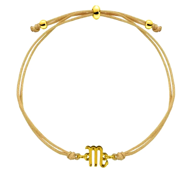 AMOR AMOR Βραχιόλι Από Κορδόνι Και Ορείχαλκο Επιχρυσωμένο Με Το Ζώδιο Του Σκορπιού AA28594