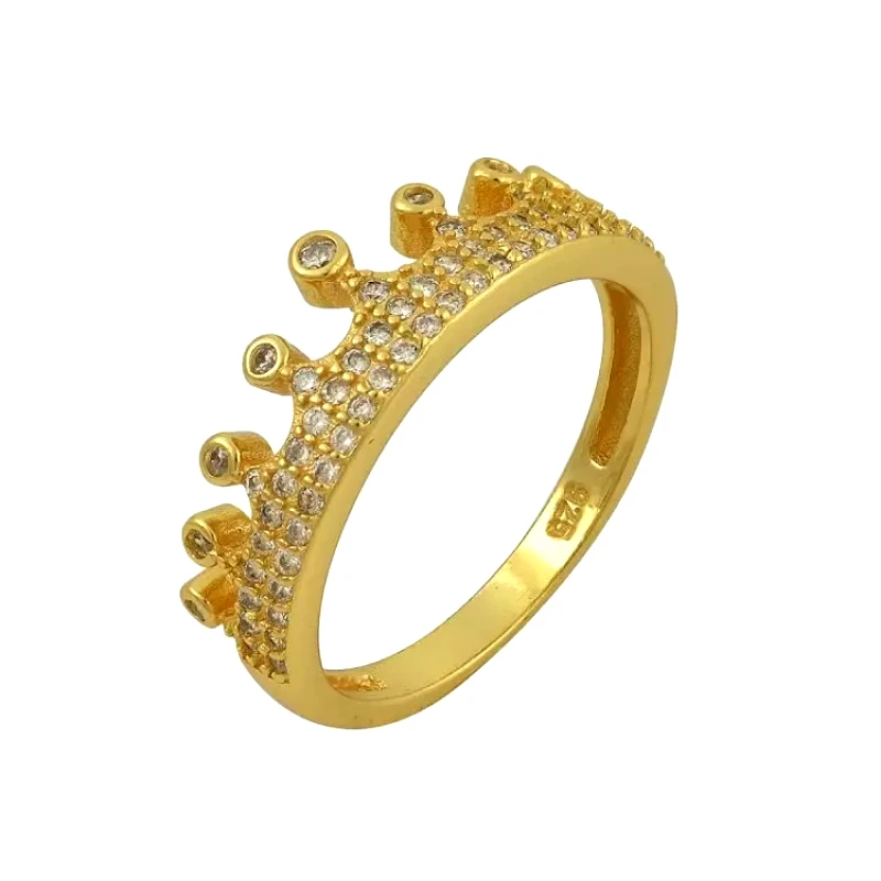 AMOR AMOR Δαχτυλίδι Από Ασήμι 925 Επιχρυσωμένο Κορώνα SS38951