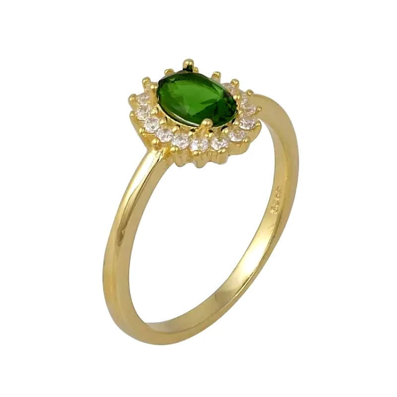 AMOR AMOR Δαχτυλίδι Ροζέτα Από Ασήμι 925 Επιχρυσωμένο Οβάλ SS34279