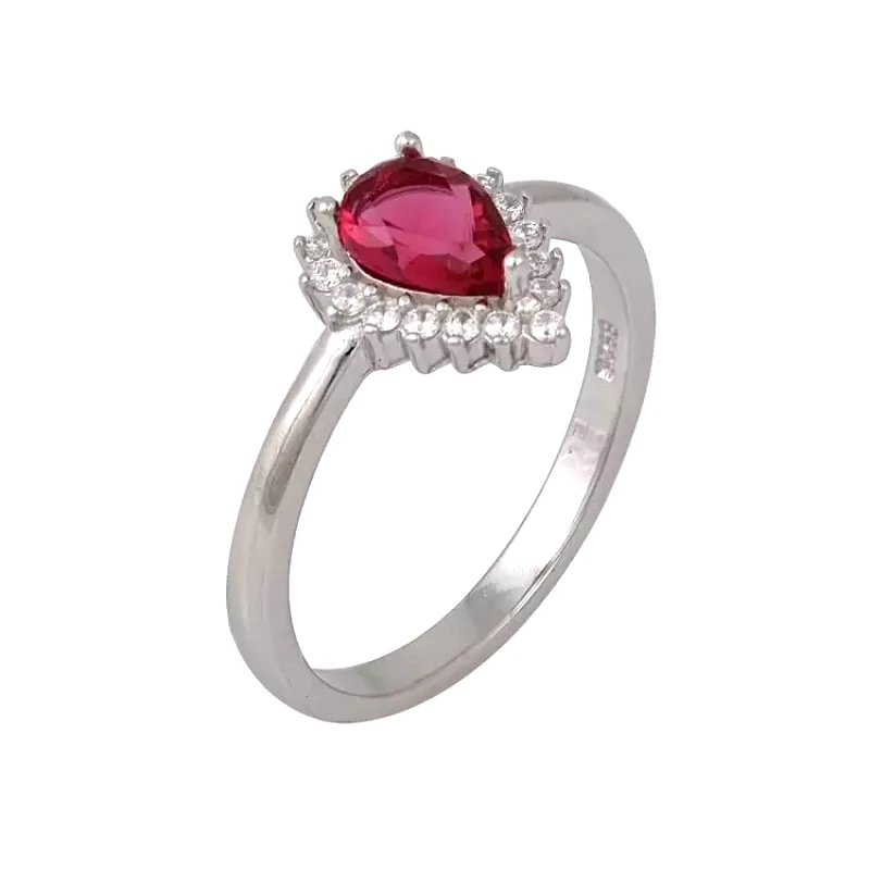 AMOR AMOR Δαχτυλίδι Ροζέτα Από Ασήμι 925 Δάκρυ SS34286