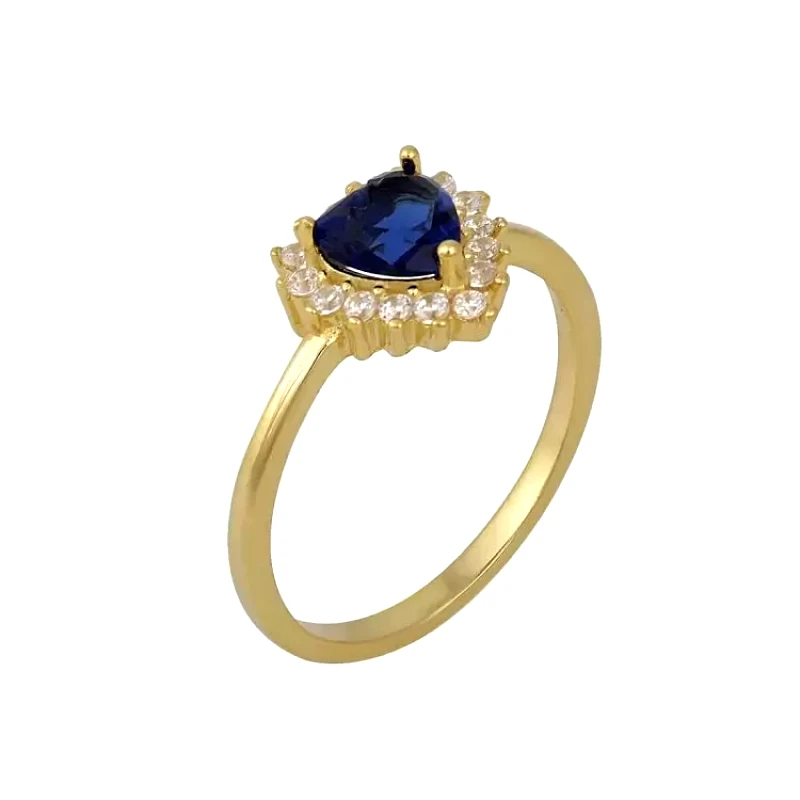 AMOR AMOR Δαχτυλίδι Ροζέτα Από Ασήμι 925 Επιχρυσωμένο Καρδιά SS34296