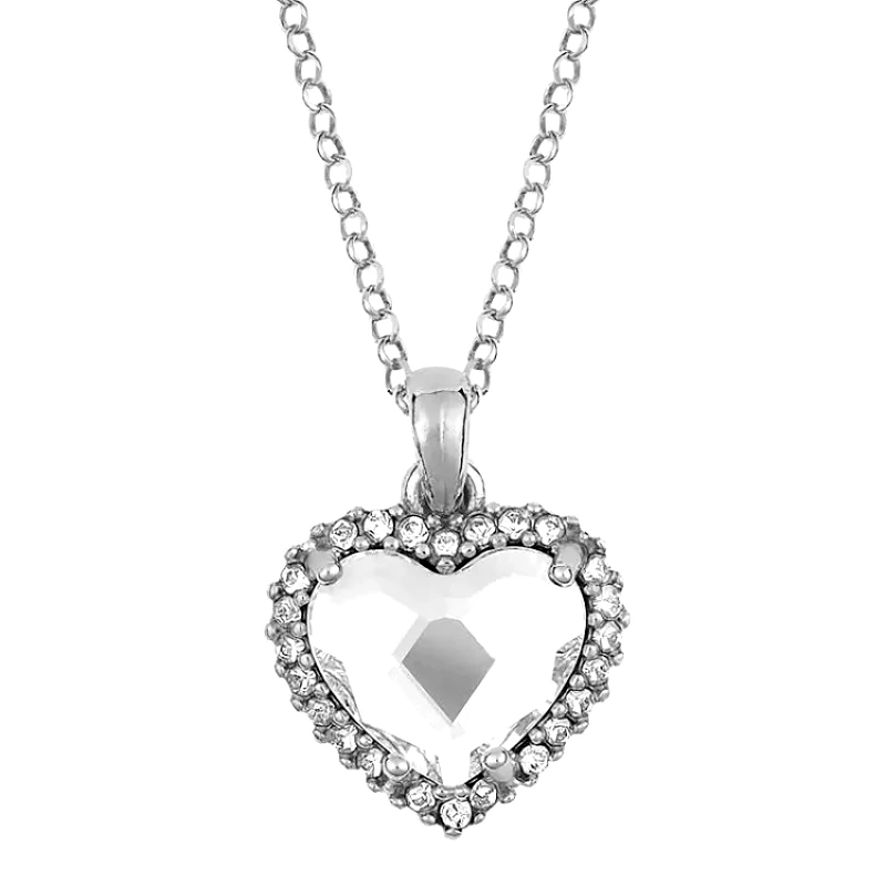 AMOR AMOR Κολιέ Από Ασήμι 925 Επιπλατινωμένο Με Καρδιά Swarovski EX18710