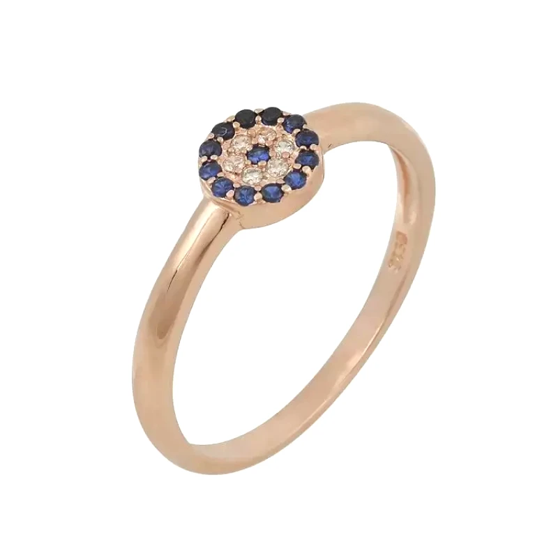 AMOR AMOR Δαχτυλίδι Από Ασήμι 925 Ροζ Επιχρυσωμένο Ματάκι SS38954