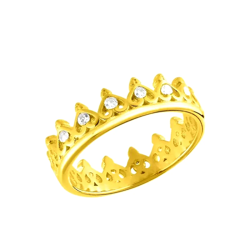 AMOR AMOR Δαχτυλίδι Από Ασήμι 925 Επιχρυσωμένο Κορώνα SS38909