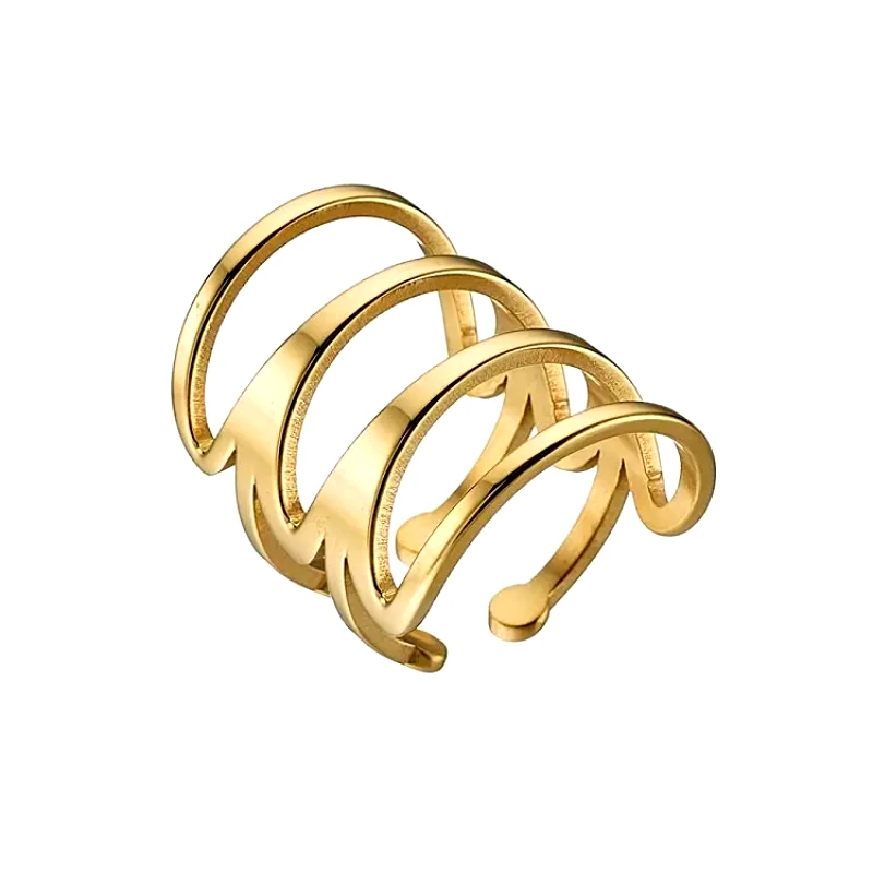 AMOR AMOR Δαχτυλίδι Από Ανοξείδωτο Ατσάλι Επιχρυσωμένο AS30228