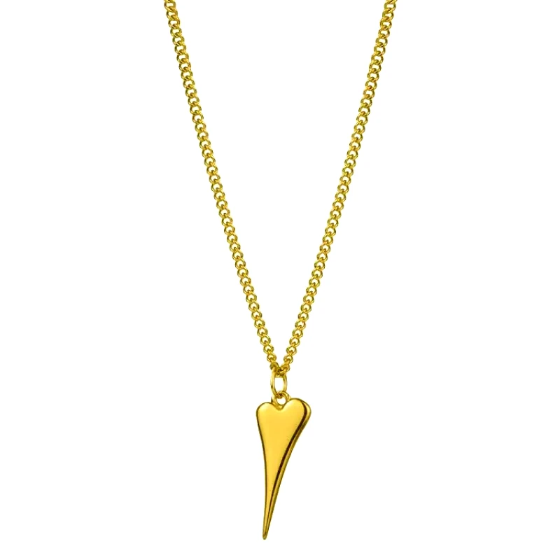 AMOR AMOR Κολιέ Από Ανοξείδωτο Ατσάλι Και Ορείχαλκο Επιχρυσωμένο Με Καρδιά AA15603