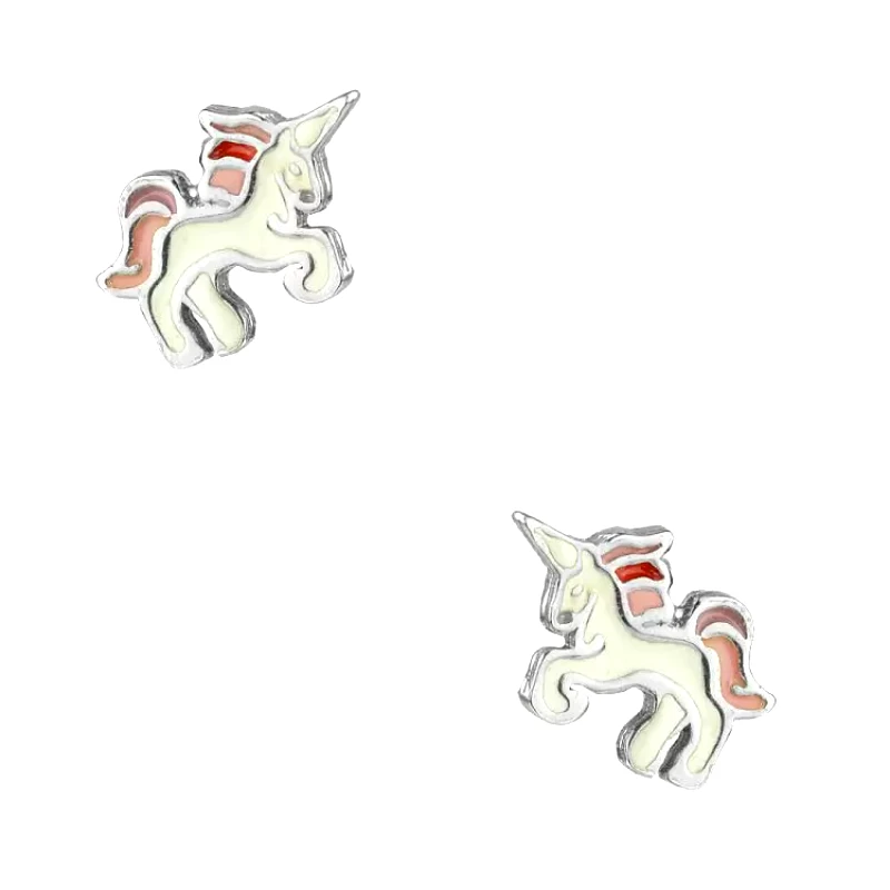 AMOR AMOR Σκουλαρίκια Από Ασήμι 925 Επιπλατινωμένο Με Μονόκερο KO40345