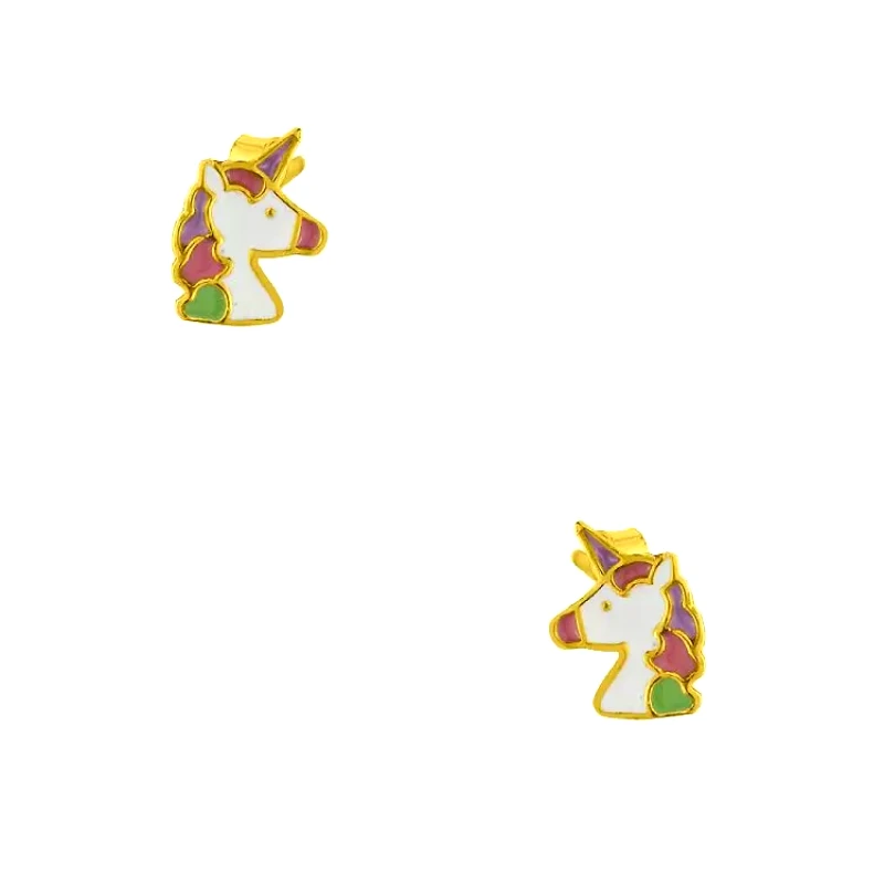 AMOR AMOR Σκουλαρίκια Από Ασήμι 925 Επιχρυσωμένο Μονόκεροι KO47378