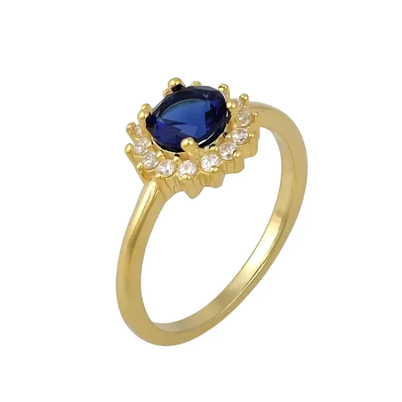 AMOR AMOR Δαχτυλίδι Ροζέτα Από Ασήμι 925 Επιχρυσωμένο Στρογγυλό SS34276