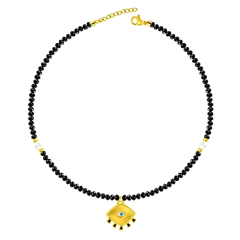 AMOR AMOR Κολιέ Από Κρύσταλλα Με Ματάκι Πολύχρωμο AA14909