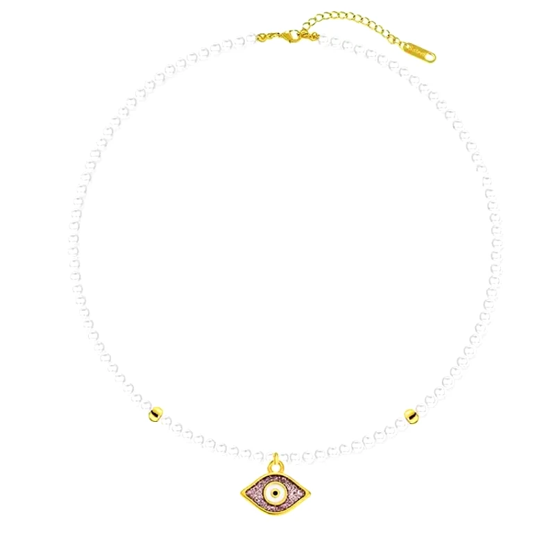 AMOR AMOR Κολιέ Από Μαργαριτάρια Με Ματάκι AA12708