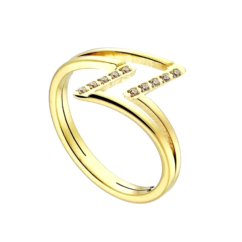 AMOR AMOR Δαχτυλίδι Από Ανοξείδωτο Ατσάλι Επιχρυσωμένο AS37468