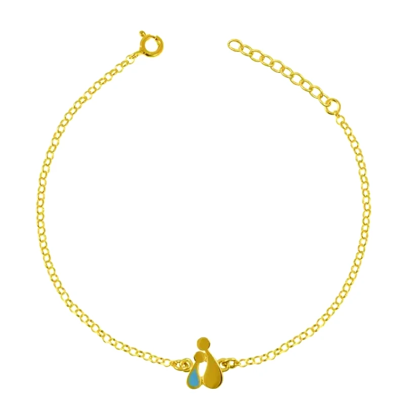 AMOR AMOR Βραχιόλι Από Ασήμι 925 Επιχρυσωμένο Με Οικογένεια, Μαμά Και Παιδί EX26942