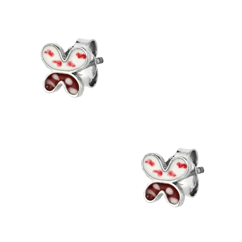 AMOR AMOR Σκουλαρίκια Από Ασήμι 925 Επιπλατινωμένο Πεταλούδα KO47489