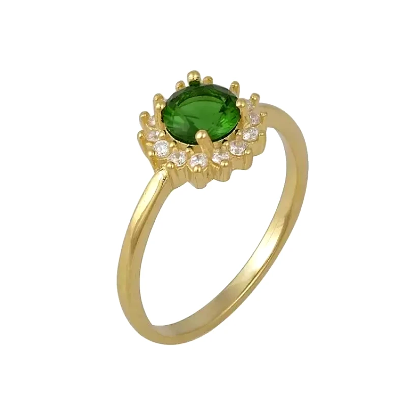 AMOR AMOR Δαχτυλίδι Ροζέτα Από Ασήμι 925 Επιχρυσωμένο Στρογγυλό SS34277