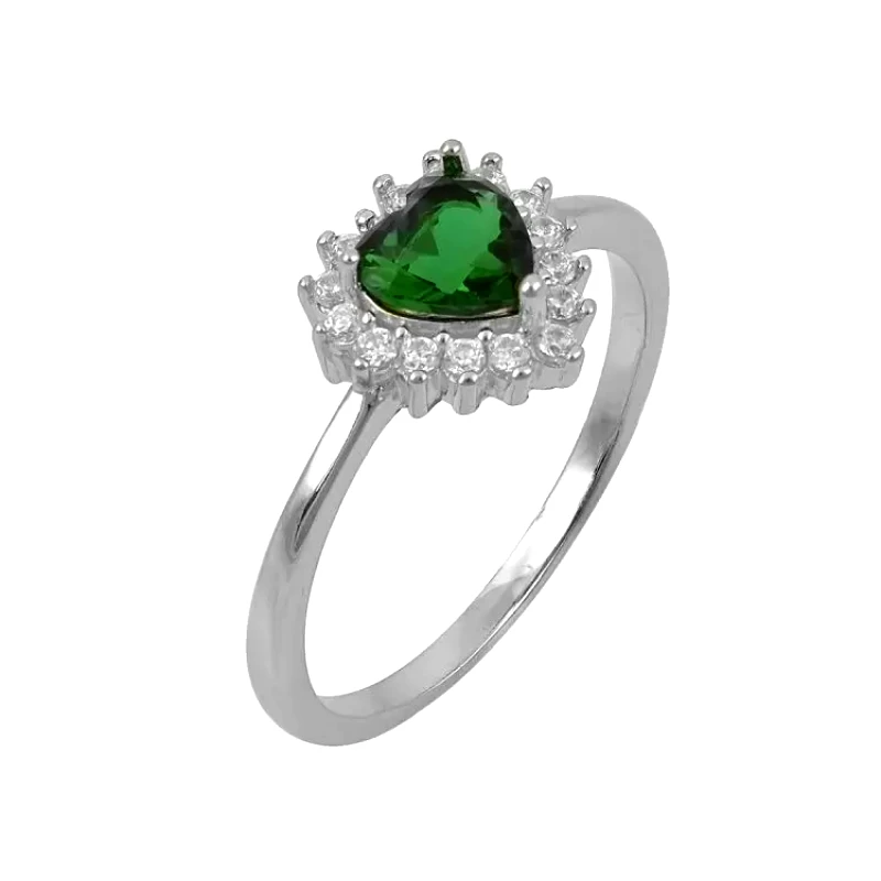 AMOR AMOR Δαχτυλίδι Ροζέτα Από Ασήμι 925 Καρδιά SS34297