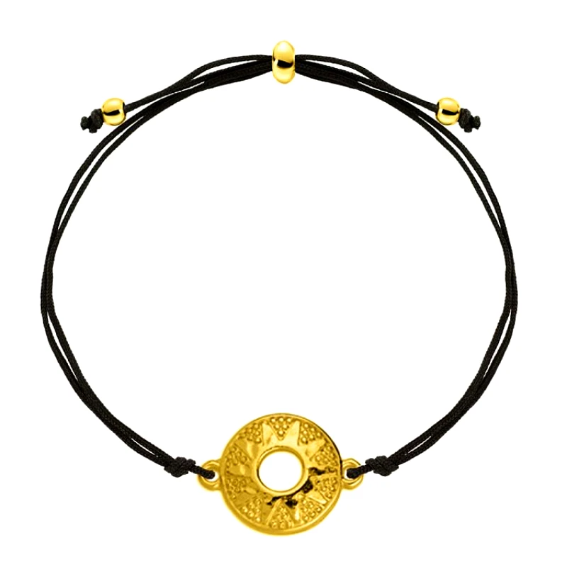 AMOR AMOR Βραχιόλι Από Κορδόνι Και Ορείχαλκο Επιχρυσωμένο 24K AA25064