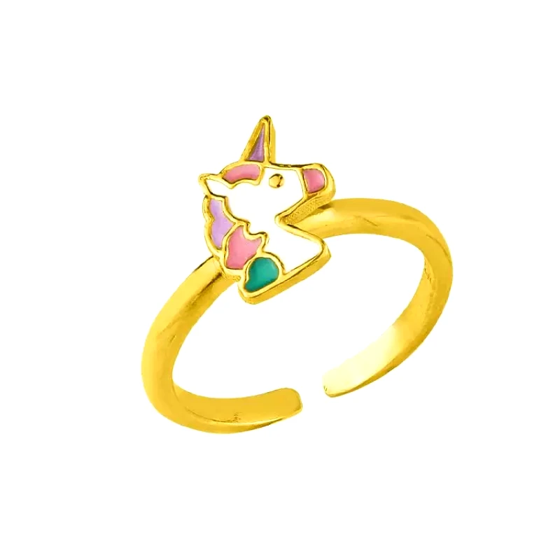 AMOR AMOR Δαχτυλίδι Από Ασήμι 925 Επιχρυσωμένο Με Μονόκερο KO38833