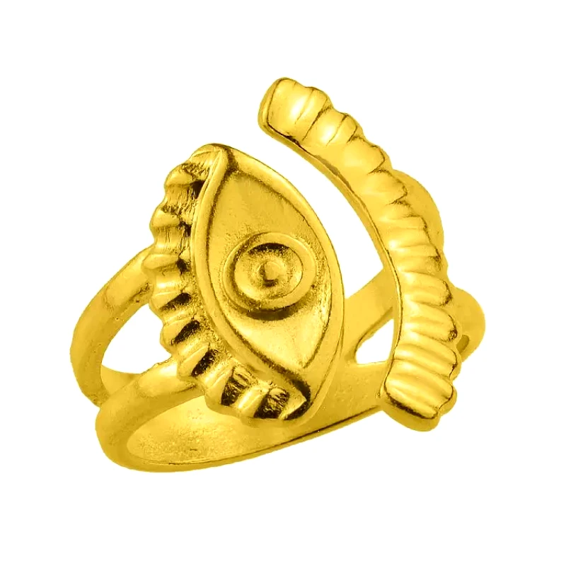 AMOR AMOR Δαχτυλίδι Από Ορείχαλκο Επιχρυσωμένο Με Ματάκι PF34248