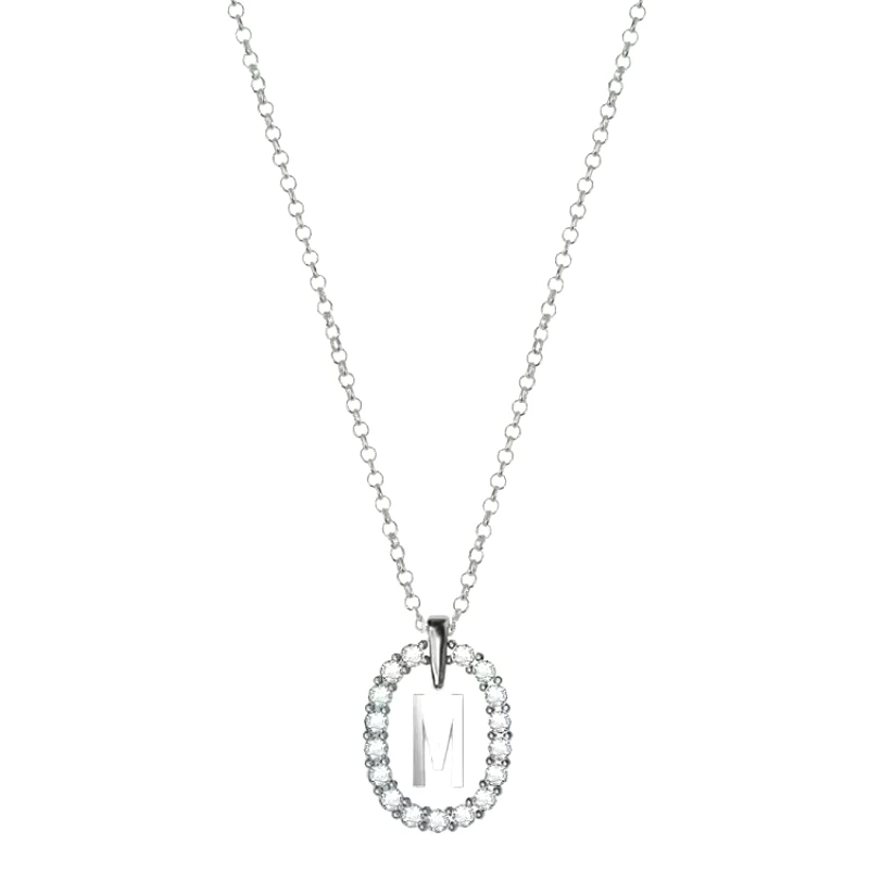 AMOR AMOR Κολιέ Από Ασήμι 925 Με Μονόγραμμα Και Swarovski Διάφανα EX15336