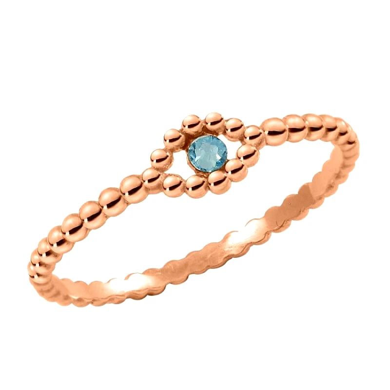 AMOR AMOR Δαχτυλίδι Από Ασήμι 925 Ροζ Επιχρυσωμένο Με Ματάκι EX39440