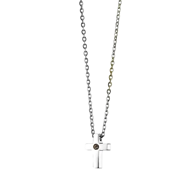 AMOR AMOR Κολιέ Από Ανοξείδωτο Ατσάλι Με Σταυρό AS13391